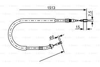 Трос ручного тормоза 1.513 mm Mercedes Sprinter, Volkswagen LT (пр-во Bosch) 1 987 477 852