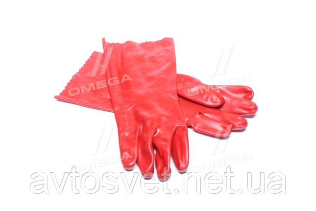 Рукавички робочі гумові з підкладкою L=400 мм DK-PR40, фото 1