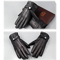 Чоловічі шкіряні рукавички Aimeng чорний