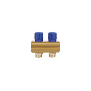 Колектор Icma з регулювальними вентилями 1" 2 виходи №1105 (Blue), фото 2
