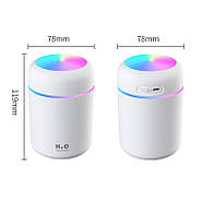Ультразвуковий зволожувач повітря Humidifier DQ-107 білий, 300 мл, USB, c RGB підсвічуванням, аромадифузор, фото 10