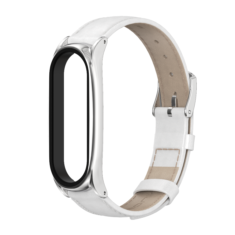 Шкіряний ремінець MiJobs для MiBand 5 білий