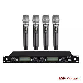 Радіосистема DV Audio MGX-44H з чотирма ручними мікрофонами в металевому корпусі, UHF