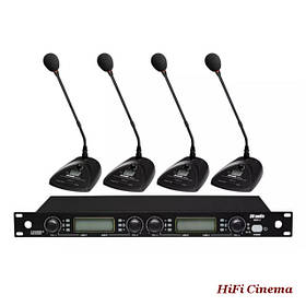 Радіосистема DV Audio MGX-44C з чотирма конференц мікрофонами, UHF