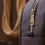 Стильний жіночий рюкзак із натуральної шкіри Shvigel 16310 Коричневий, фото 9