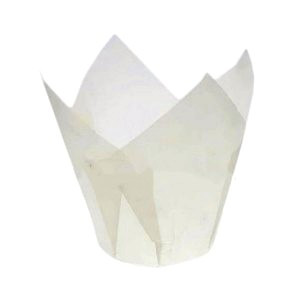 Форма паперова для кексів "Тюльпан" біла, дно 5 см