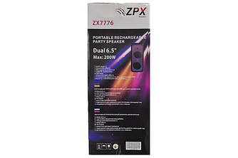 Професійна акумуляторна акустична система ZPX ZX7776 з бездротовим мікрофоном