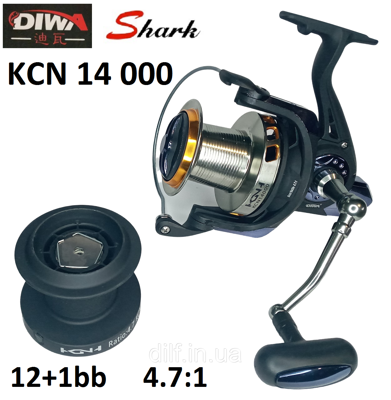 Котушка Shark-Diwa KCN III 14000 12+1BB З ДЕФЕКТОМ (серфова, морська, коропова), фото 1