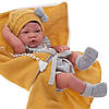 Силіконова лялька новонароджене немовля реборн хлопчик Джейсі 42 см Жовтий, фото 7