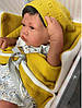 Силіконова лялька новонароджене немовля реборн хлопчик Джейсі 42 см Жовтий, фото 3