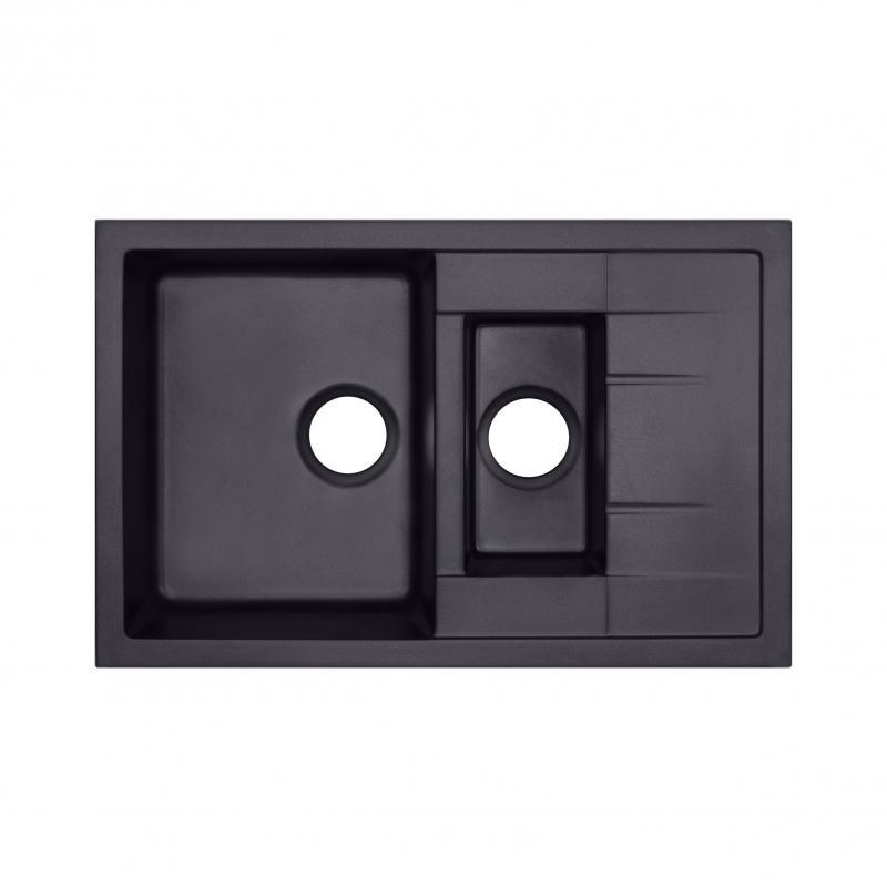 Кухонна мийка з додатковою чашею Qtap CS 7648 Beton (QT7648BET502), фото 1