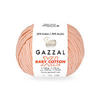 Gazzal BABY COTTON XL (Газзал Бейби Коттон ХL) № 3412 персик (Пряжа с хлопком, нитки для вязания)