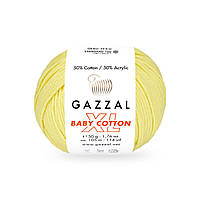 Gazzal BABY COTTON XL (Газзал Бейби Коттон ХL) № 3413 лимонный (Пряжа с хлопком, нитки для вязания)