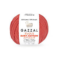 Gazzal BABY COTTON XL (Газзал Бейби Коттон ХL) № 3418 коралл (Пряжа с хлопком, нитки для вязания)