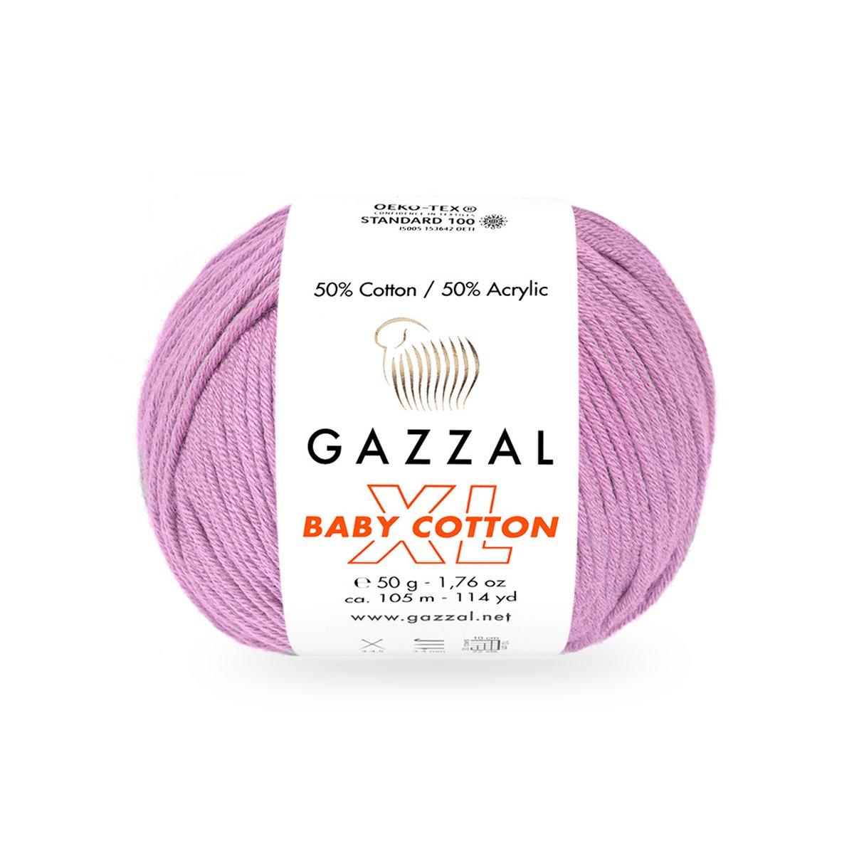 Gazzal BABY COTTON XL (Газзал Бейбi Котон ХL) № 3422 орхідея (Пряжа з бавовною, нитки для в'язання), фото 1