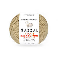 Gazzal BABY COTTON XL (Газзал Бейби Коттон ХL) № 3424 беж (Пряжа с хлопком, нитки для вязания)