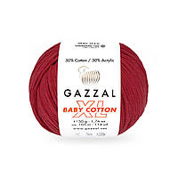 Gazzal BABY COTTON XL (Газзал Бейби Коттон ХL) № 3439 красный (Пряжа с хлопком, нитки для вязания)
