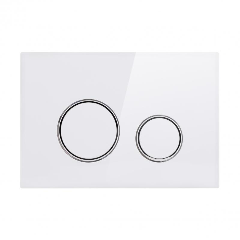 Qtap Nest Муляж Клавіша кругла White/Chrome ring 150х220х13mm, фото 1