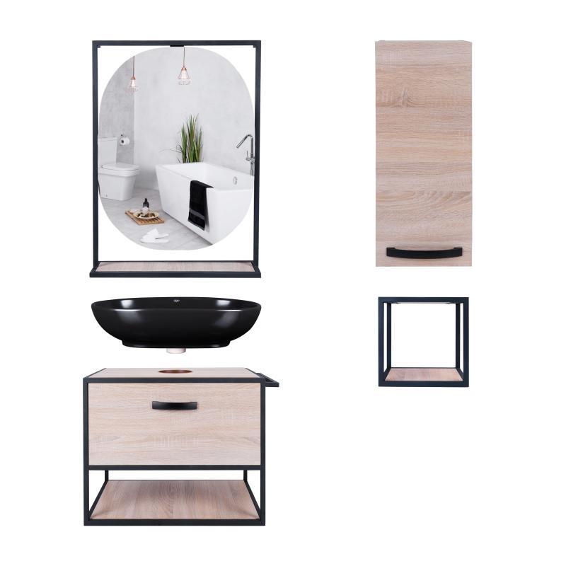 Комплект меблів для ванної Qtap тумба + раковина + дзеркало + полиця + напівпенал QT044TA42966, фото 1