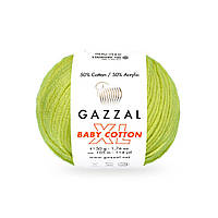 Gazzal BABY COTTON XL (Газзал Бейби Коттон ХL) № 3457 лайм (Пряжа с хлопком, нитки для вязания)