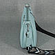 Жіноча шкіряна сумочка кроссбоди 59 блакитна, фото 5
