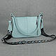 Жіноча шкіряна сумочка кроссбоди 59 блакитна, фото 3