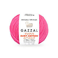 Gazzal BABY COTTON XL (Газзал Бейби Коттон ХL) № 3461 малиновый неон (Пряжа с хлопком, нитки для вязания)