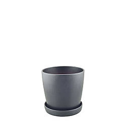 Горщик для квітів керамічний Сонет перлина чорний 1л KG3104-1