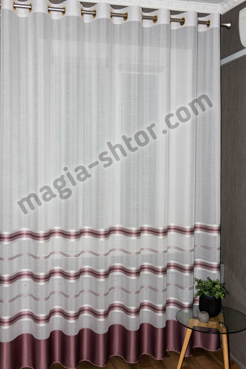 Тюль на люверсах, тканина льон, ширина 400 см, фото 1