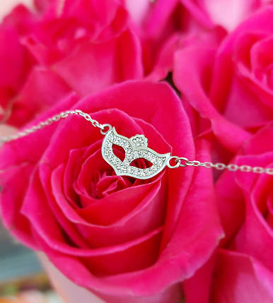 Карнавальна маска кольє, маска з камінням, Кольє, кулон, фото 2