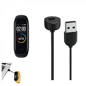 Кабель USB зарядний для фітнес-браслета Xiaomi Mi Band 5, 6 чорний