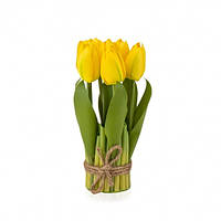 Букет тюльпанов ткань 19 см желтый