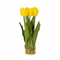 Букет тюльпанов ткань 29 см желтый