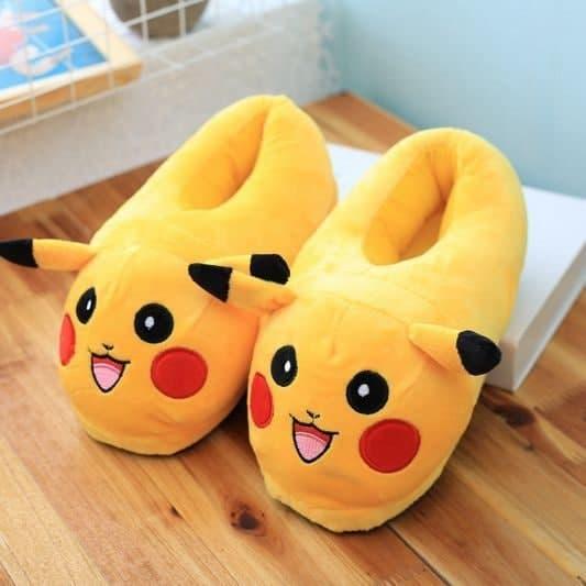 Плюшевые тапочки пикачу, Тапочки для кигуруми, Тапки для дома желтый Пикачу (3010) - фото 1 - id-p1557927438