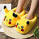 Плюшевые тапочки пикачу, Тапочки для кигуруми, Тапки для дома желтый Пикачу (3010) - фото 2 - id-p1557927438