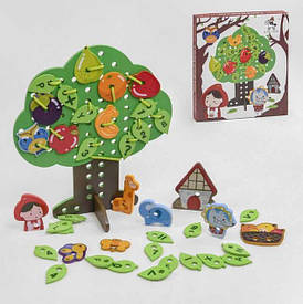 Дерев'яна гра "Дерево шнурівка", 44 елемента, 3 способи гри, англійською мовою, в коробці З 47004