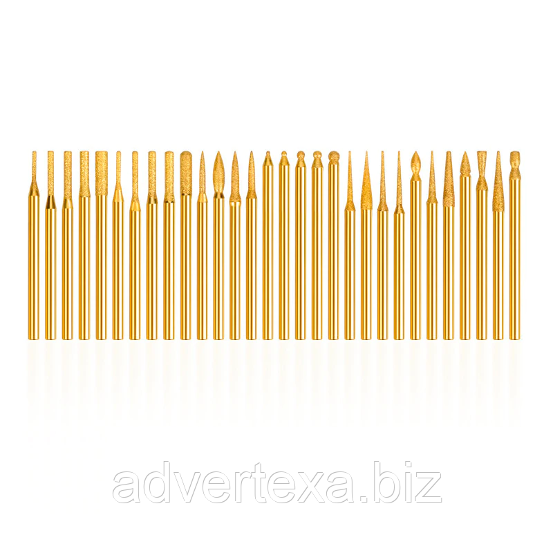 Набір борів з алмазним напиленням 30 шт. 2.3 мм. для гравера дремеля Dremel