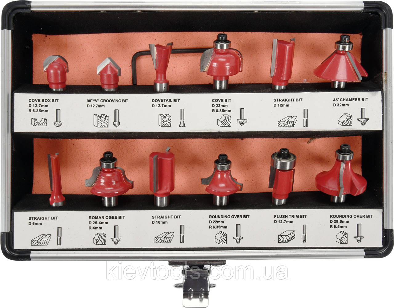 Набір фрез для дерева 12 шт. Yato YT-68005, фото 1