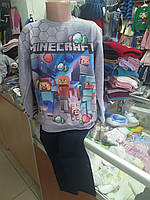Демисезонный свитер Джемпер свитшот для мальчика Майнкрафт 3Д размер 152 158
