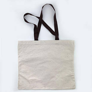 Еко-сумка для сублімації з коричневими ручками