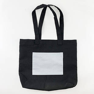 Еко-сумка чорна з карманом