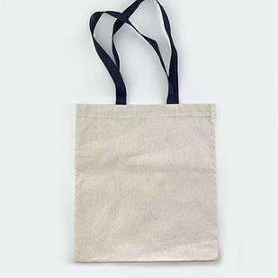 Еко-сумка для сублімації з темно-синіми ручками