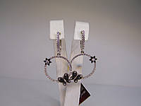 Золоті жіночі сережки з підвіскою "Метелики" 5,29 г Біле золото