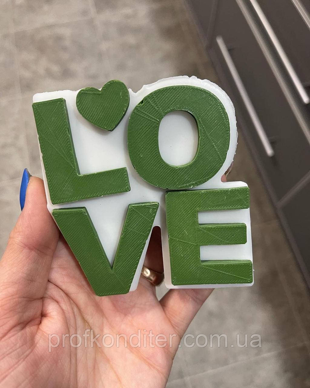 ЕКСКЛЮЗИВ! Силіконовий Молд для шоколаду, карамелі і мастики "Love №4", 4см, фото 1