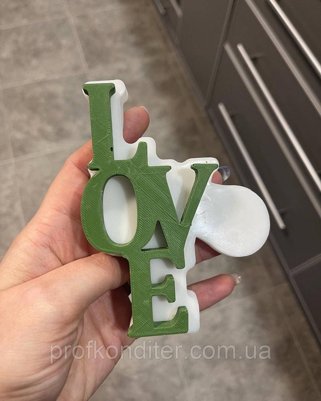 ЕКСКЛЮЗИВ! Силіконовий Молд для шоколаду, карамелі і мастики "Love №5", 10 см, фото 1