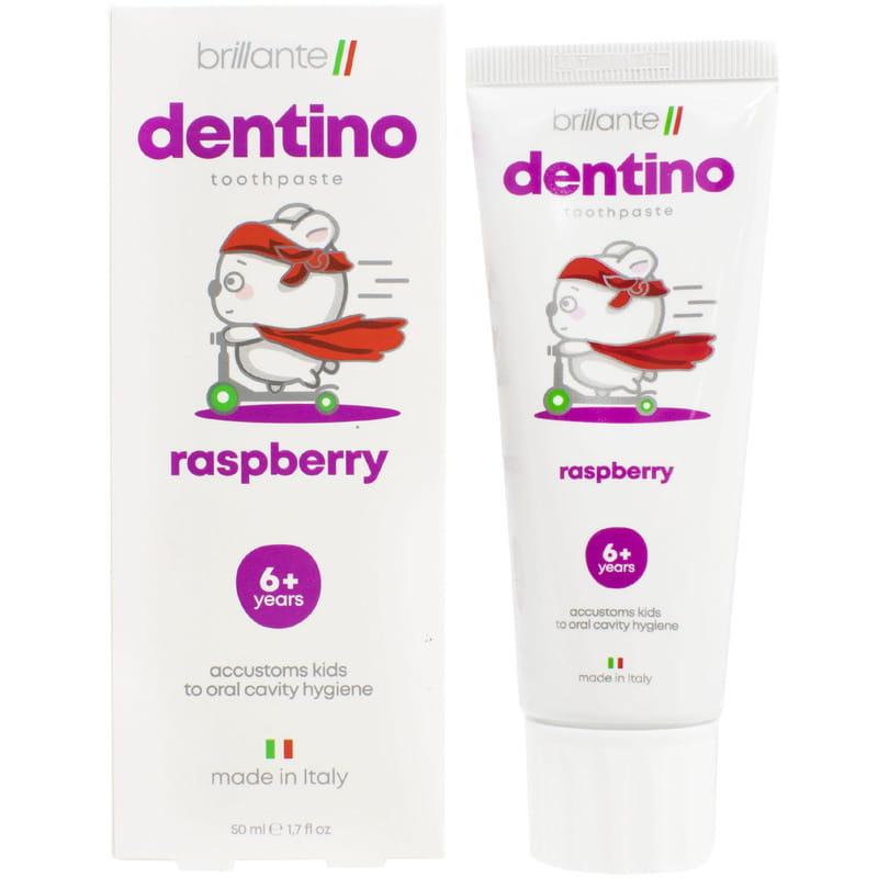 Зубна паста-гель Brillante dentino Raspberry Junior (від 6 років), 50 мл