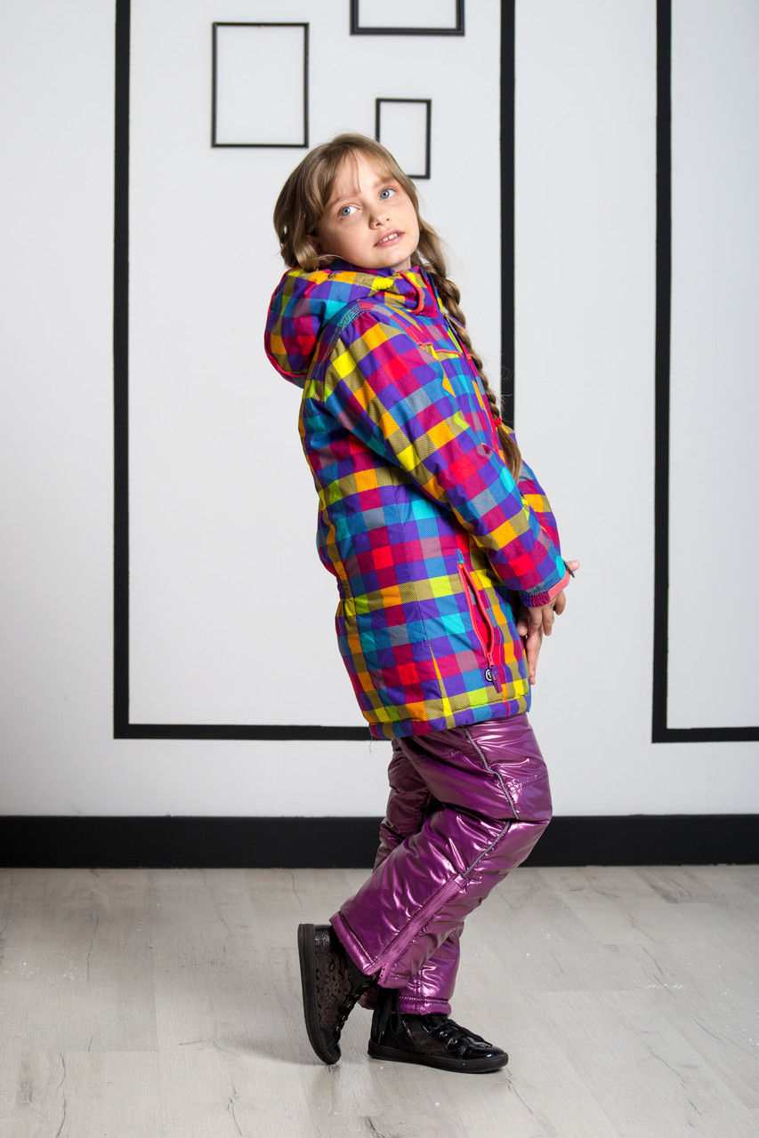 Яркая лыжная зимняя куртка для девочки BRUGI Италия YK4M Красный ӏ Верхняя одежда для девочек - фото 1 - id-p1557960052