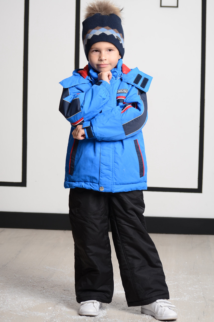 Стильна дитяча зимова куртка для хлопчика BRUGI Італія YI1Z Синій  ⁇  Верхній одяг для хлопчиків