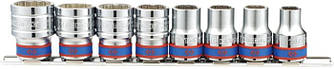 Набір головок 1/2" 8 од. 12-ти гранні, (10-22mm) на планці KING TONY 4010MR02