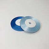 Стрічка атласна, 0,6 см, блакитна, 23 м - рулон, фото 3